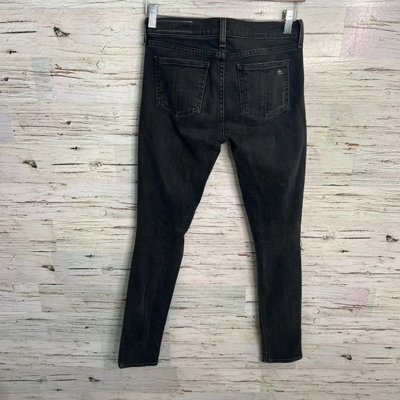 Rag & Bone Rock w/ Holes Skinny Jeans Women's Size 25 Black Distressed Stretch - Picture 8 of 9